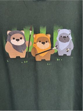 TEE TURTLE STAR WARS EWOKS Endor Forest GREEN TSHIRT SIZE XXL Celebration